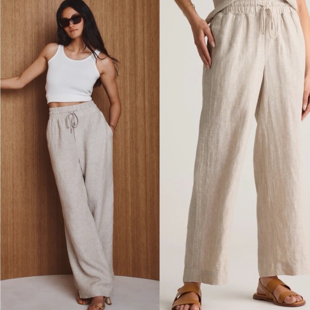 Quince 100% European Linen Flax Wide Leg Pants